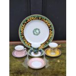 A Rosenthal Versace 'Gold Ivy' plate, 27cm diameter; together with matching cup and saucer, (chip to