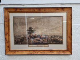 Pub. by Robert Bowyer, 'A View from Mont St Jean of The Battle of Waterloo' colour engraving, 31 x