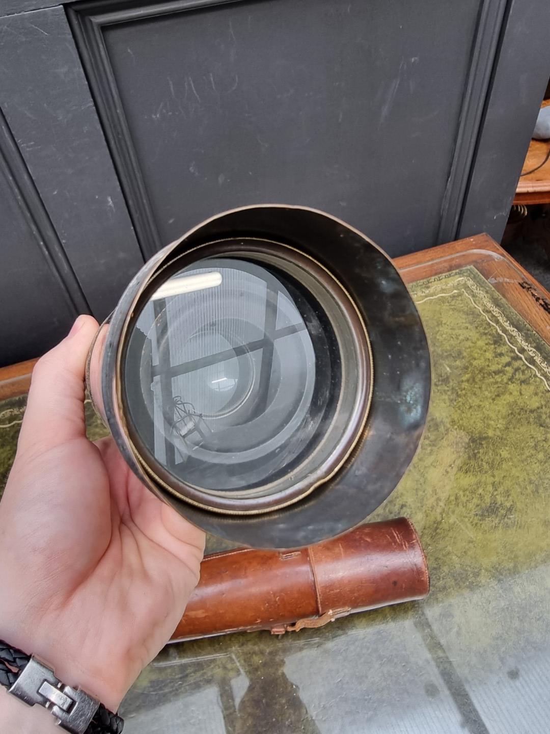 A Seaforth Highlanders' three drawer telescope, in tan leather case. - Image 5 of 9