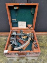 A mahogany cased sextant.