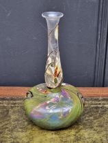 An Art Nouveau style cameo glass bottle vase, 28.5cm high.