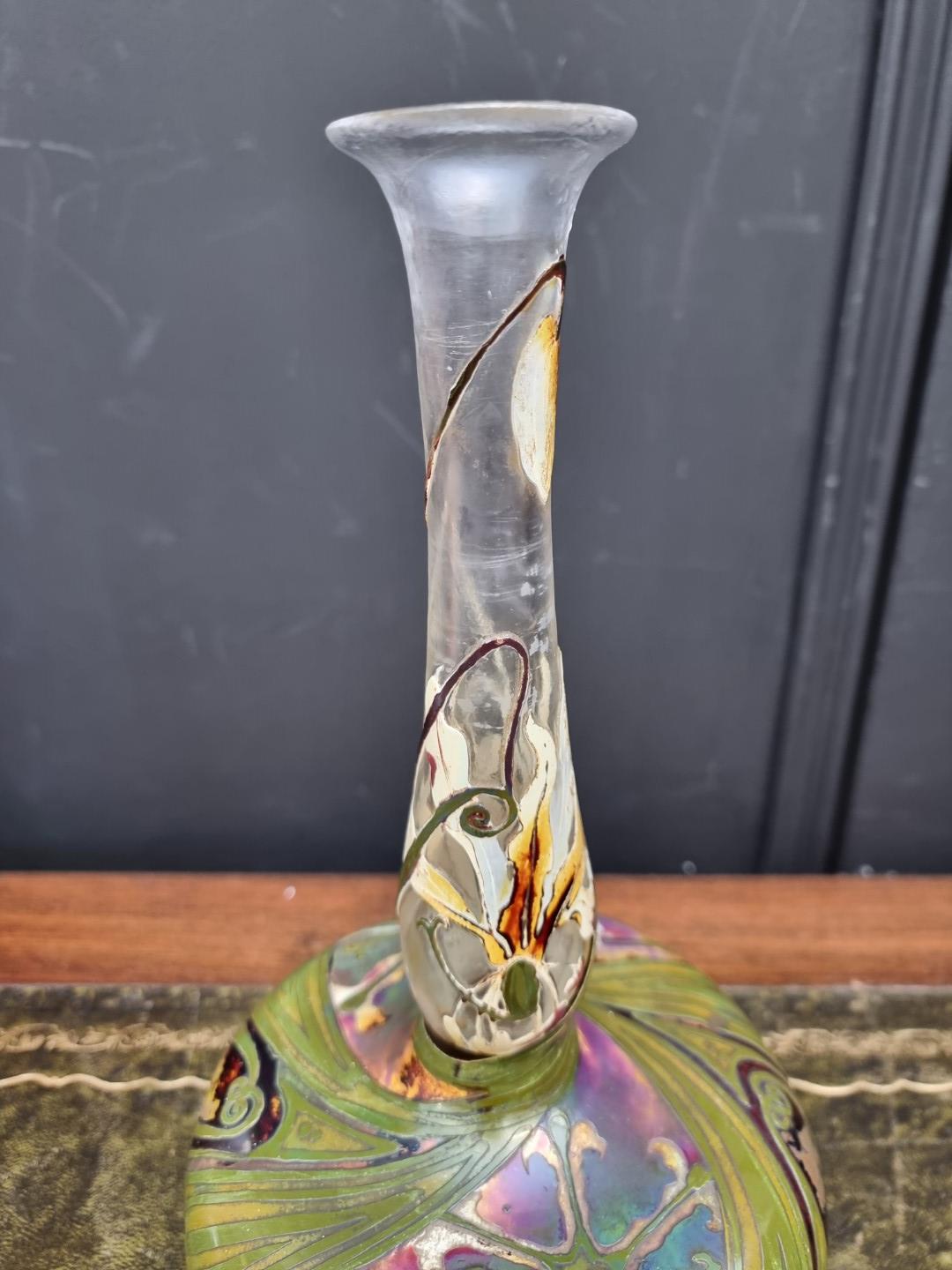 An Art Nouveau style cameo glass bottle vase, 28.5cm high. - Image 3 of 6