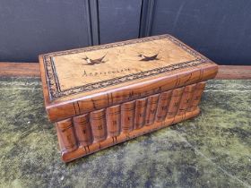 A Maltese marquetry novelty casket, 23.5cm wide.
