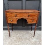 A small 19th century mahogany and inlaid bowfront sideboard, probably Scottish, 92cm wide.