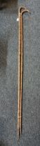 Two antique Swiss walking sticks, one inscribed 'Cambden' and dated 1894, the other inscribed 'S