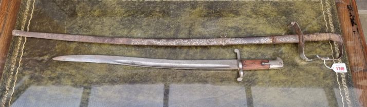 An Austrian sword and scabbard, stamped 'Hoflieferantm Striberny, Wien', with 84cm blade; together