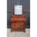 An unusual French Empire mahogany mirror back chest, indistinctly stamped 'G Jacop', 89.5cm wide.