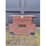 A Victorian oak and metal bound silver type chest, 46cm wide.