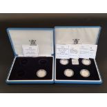 Coins: a 2013 Royal Mint 'Piedfort Collection', containing four silver proof £1 coins, 1993-6,