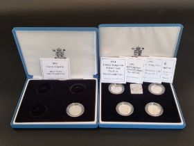 Coins: a 2013 Royal Mint 'Piedfort Collection', containing four silver proof £1 coins, 1993-6,