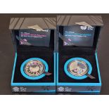 Coins: two Royal Mint 'London 2012 Olympic' £5 silver proof Piedfort coins, each with CoA, boxed.