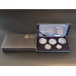 Coins: a 2008 Royal Mint 'Family Silver Collection', containing five proof silver coins, £1 to £5,