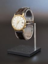 A circa 1970 Bulova Accutron gold plated wristwatch, 33mm, with Cal. 2181 tuning fork movement, on a