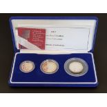 Coins: a 2003 Royal Mint silver proof 'Piedfort Three Coin Collection', each with CoA, boxed.