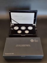 Coins: a 2017 Royal Mint 'Silver Proof Piedfort Commemorative Coin Set', containing five coins,