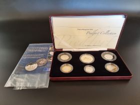 Coins: 2006 Royal Mint 'Piedfort Collection' silver proof six coin set, 50p to £5, with CoA, boxed.