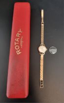 A vintage Rotary 9ct gold manual wind ladies wristwatch, 18mm.