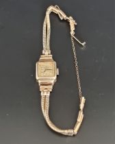 A vintage J W Benson 9ct gold manual wind ladies wristwatch, Birmingham 1955.