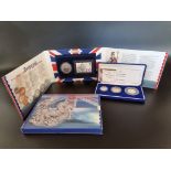 Coins: a 2003 Royal Mint silver proof 'Piedfort  Three Coin Collection', containing 50p to £2,