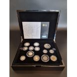 Coins: a 2010 Royal Mint 'UK Silver Proof Coin Set', containing thirteen coins £5 to 5p, with CoA