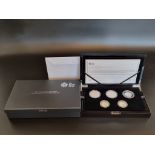 Coins: a 2015 Royal Mint 'UK Silver Proof Piedfort Coin Set', containing five coins, with CoA No.