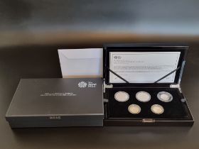 Coins: a 2015 Royal Mint 'UK Silver Proof Piedfort Coin Set', containing five coins, with CoA No.
