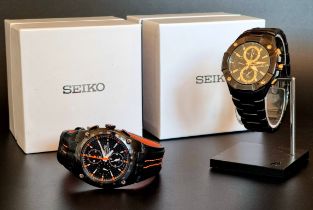 A Seiko Sportura chronograph wristwatch, Ref. 7T62-0ED0; together with a Seiko Coutura chronograph