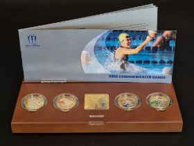 Coins: a 2002 Royal Mint 'Manchester Commonwealth Games' silver proof Piedfort £2 coin collection,