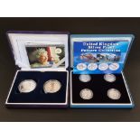 Coins: a 2003 Royal Mint 'UK Silver Proof Pattern Collection', containing four £1 coins, with