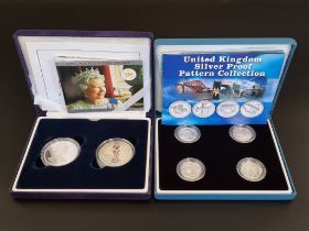 Coins: a 2003 Royal Mint 'UK Silver Proof Pattern Collection', containing four £1 coins, with