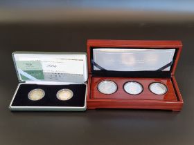 Coins: a 2012 'The Royal Silver Set', containing three silver proof coins from The Royal Mint, The