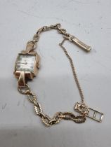 A vintage Trebex 9ct gold manual wind ladies wristwatch.