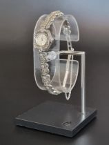 A silver marcasite manual wind ladies wristwatch, 14mm, import mark London 1966.