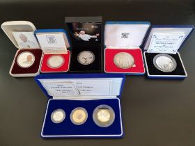 Coins: a 2004 Royal Mint silver proof Piedfort set, containing three coins, 50p to £2, with CoA,