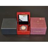 Coins: a 2019 Royal Mint proof gold Piedfort sovereign, 15.976g, with CoA No.775/1795, boxed.
