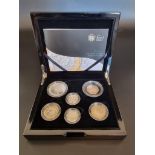 Coins: a 2011 Royal Mint 'UK Silver Piedfort Set', containing six coins 50p to £5, with CoA, boxed.