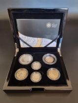 Coins: a 2011 Royal Mint 'UK Silver Piedfort Set', containing six coins 50p to £5, with CoA, boxed.