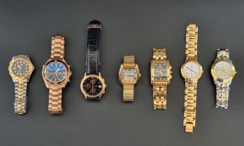 Seven various wristwatches.