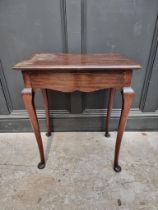 A small mahogany single drawer side table, 55.5cm wide.