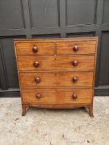 A Regency mahogany and line inlaid chest of drawers, 100.5cm wide.