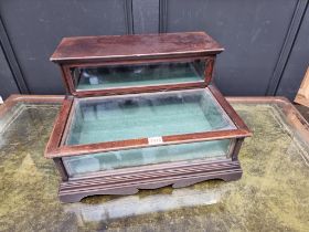 An old mahogany table top display cabinet, 46cm wide.