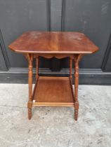 A circa 1900 walnut occasional table, 48.5cm wide.