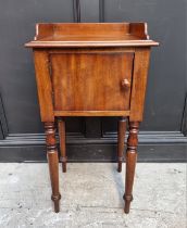 A Victorian mahogany pot cupboard, 41cm wide.