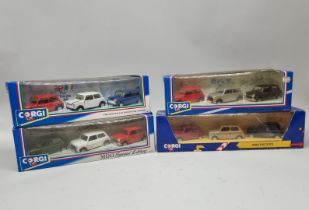 Corgi: four boxed sets of Minis, to include: Mini Racers; and the Mini Italian Job Special Edition.