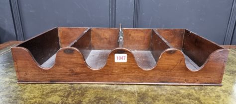 An antique mahogany bottle tray, 55.5cm wide.