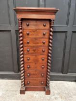 A Victorian mahogany Wellington chest, 150 high x 64cm wide.