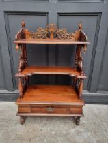 A mahogany three tier whatnot, 70cm wide.