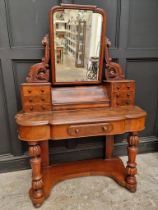 A Victorian figured walnut Duchess dressing table, 120cm wide.