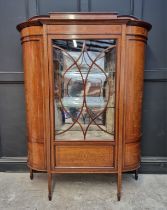 A good late Victorian mahogany and marquetry display cabinet, 136.5cm wide.