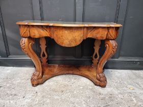 A Victorian walnut desk, with green inset leather top, 118.5cm wide, (converted).